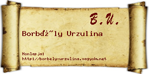 Borbély Urzulina névjegykártya